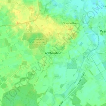 Carte topographique Achternholt, altitude, relief