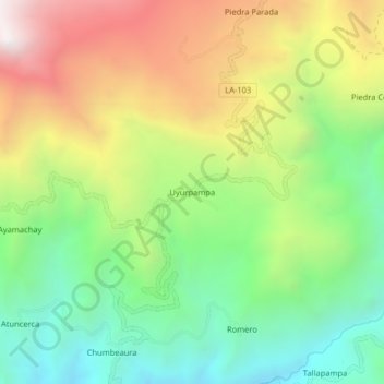 Carte topographique Uyurpampa, altitude, relief