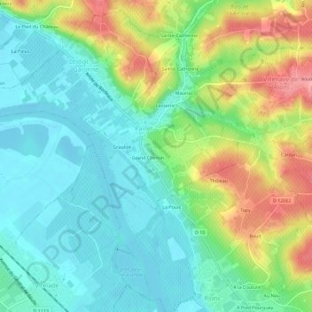 Carte topographique Font Darlan, altitude, relief