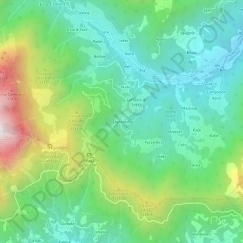 Carte topographique Lighezzoli, altitude, relief