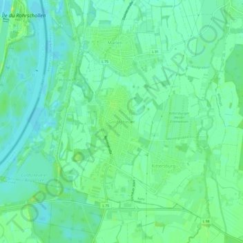 Carte topographique Goldscheuer, altitude, relief