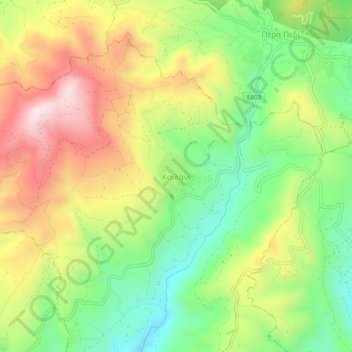 Carte topographique Koilani, altitude, relief