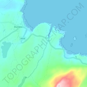 Carte topographique Smoo, altitude, relief