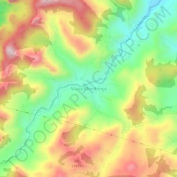 Carte topographique Maria Mendonça, altitude, relief