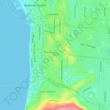 Carte topographique Clifton, altitude, relief