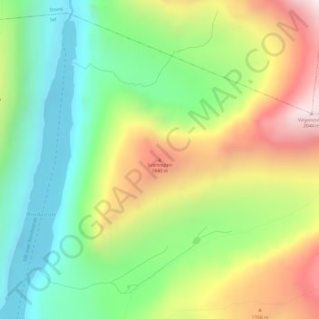 Carte topographique Svartnuten, altitude, relief