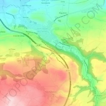 Carte topographique Bois, altitude, relief
