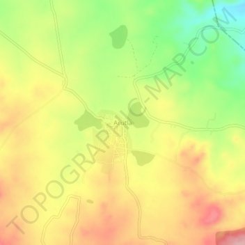 Carte topographique Arutla, altitude, relief