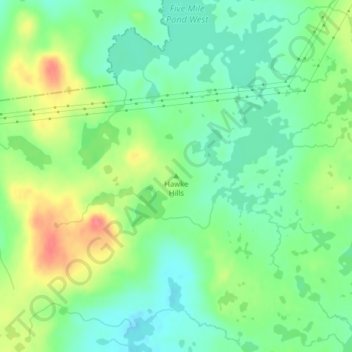 Carte topographique Hawke Hills, altitude, relief