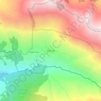 Carte topographique Silver City, altitude, relief