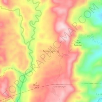 Carte topographique Maningning, altitude, relief