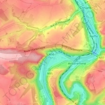 Carte topographique Moniat, altitude, relief