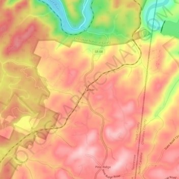 Carte topographique Farner, altitude, relief