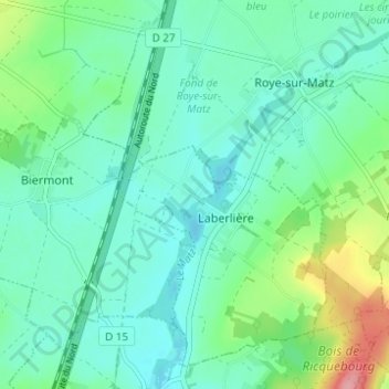 Carte topographique Manceau, altitude, relief