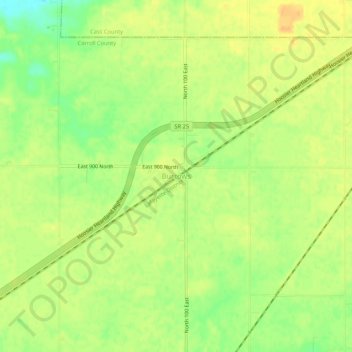 Carte topographique Burrows, altitude, relief
