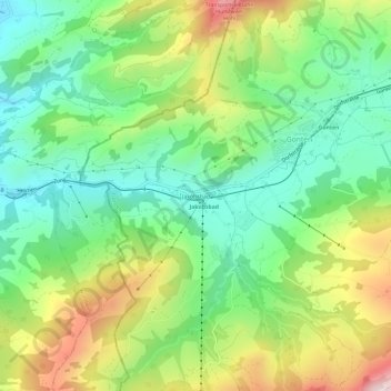 Carte topographique Jakobsbad, altitude, relief