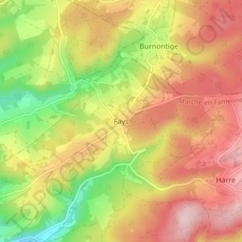 Carte topographique Fays, altitude, relief