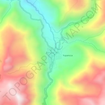 Carte topographique Amparaes, altitude, relief