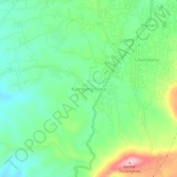 Carte topographique Kampung Jawa, altitude, relief
