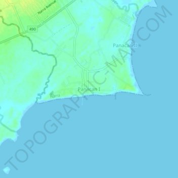 Carte topographique Panacan I, altitude, relief