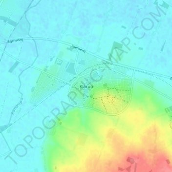 Carte topographique Klarup, altitude, relief