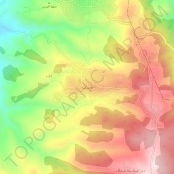 Carte topographique هاشمية, altitude, relief