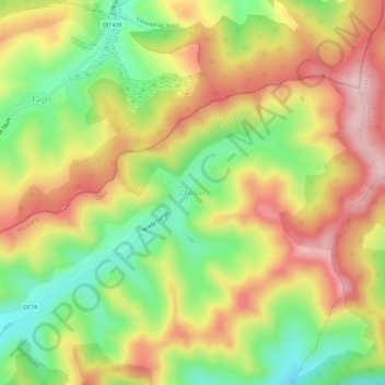Carte topographique Chesler, altitude, relief