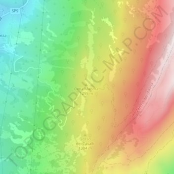 Carte topographique Due Pozze, altitude, relief