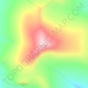 Carte topographique Saukampen, altitude, relief