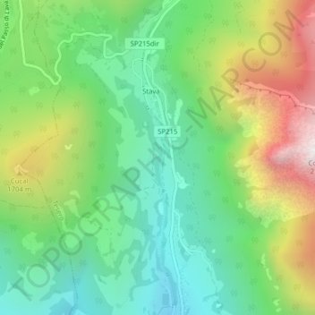 Carte topographique Stava, altitude, relief