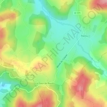 Carte topographique Les Chaises, altitude, relief