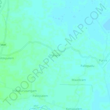 Carte topographique Indupur, altitude, relief