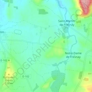 Carte topographique Le Val, altitude, relief