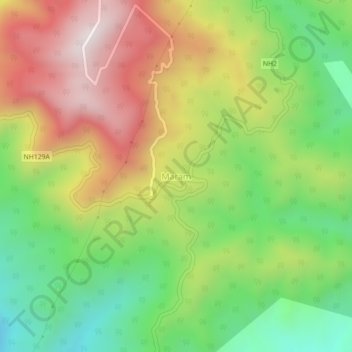 Carte topographique Maram, altitude, relief