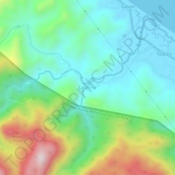 Carte topographique Laserna, altitude, relief