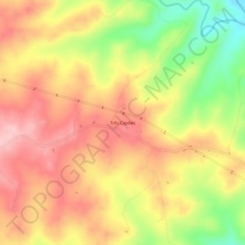 Carte topographique Três Capões, altitude, relief