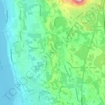 Carte topographique Calmasino, altitude, relief