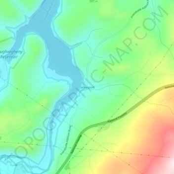 Carte topographique Selbysport, altitude, relief