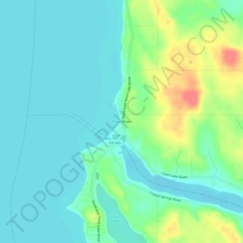 Carte topographique Clam River, altitude, relief