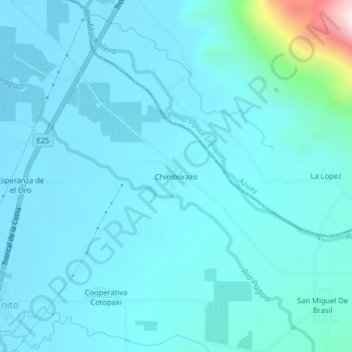 Carte topographique Chimborazo, altitude, relief