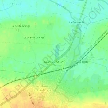 Carte topographique La Chatte, altitude, relief