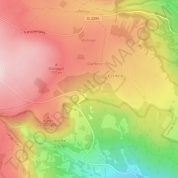 Carte topographique Steinernes Haus, altitude, relief
