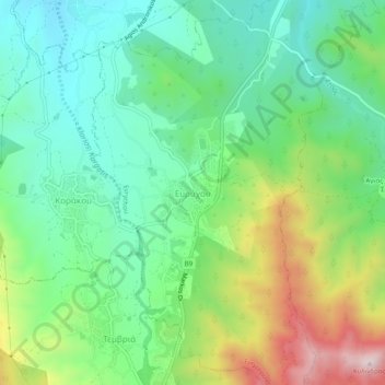 Carte topographique Evrychou, altitude, relief