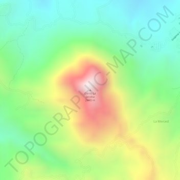 Carte topographique Cerro La Jacoba, altitude, relief