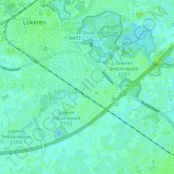 Carte topographique Bokslaar, altitude, relief