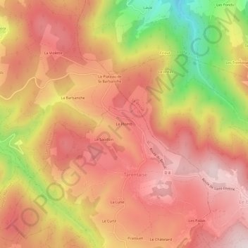 Carte topographique Le Plomb, altitude, relief