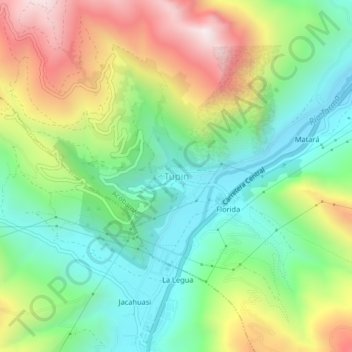 Carte topographique Tupin, altitude, relief