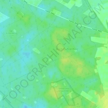 Carte topographique Osenberge, altitude, relief