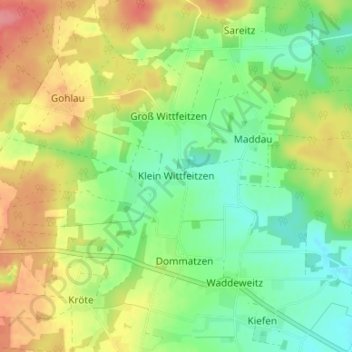 Carte topographique Klein Wittfeitzen, altitude, relief