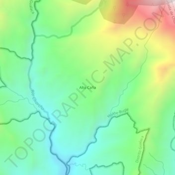 Carte topographique Alto Caña, altitude, relief
